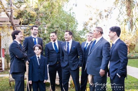 Twin Oaks House and Garden Estate Wedding Groom with Groomsmen Photo