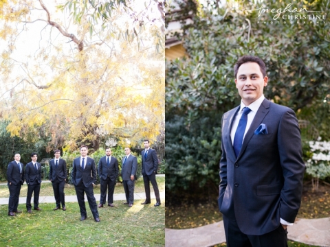Twin Oaks House and Garden Estate Wedding Groom with Groomsmen Photo