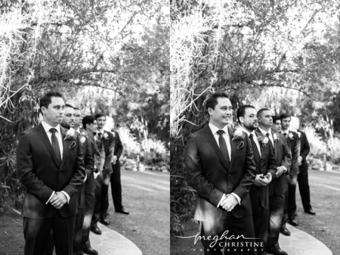 Twin Oaks House and Garden Estate Wedding Ceremony Black and White Photo