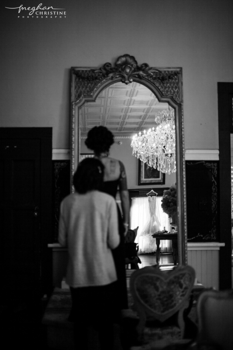 Twin Oaks House and Garden Estate Wedding Black and White Photo
