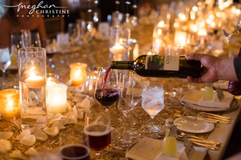 Four Seasons Biltmore Wedding Reception Pouring of Wine Photo