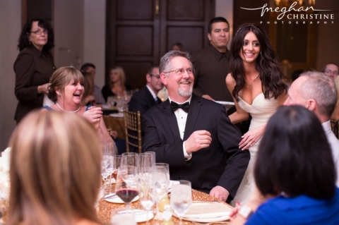 Four Seasons Biltmore Wedding Reception Bride with Family Photo