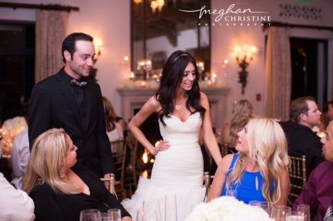 Four Seasons Biltmore Wedding Reception Bride and Groom Greeting Guests Photo