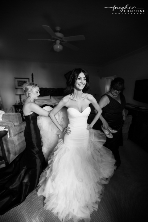 Four Seasons Biltmore Getting Ready Bridal Gown Close Up Photo