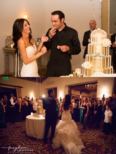Four Seasons Biltmore Wedding Bride and Groom Cake Cutting Photo