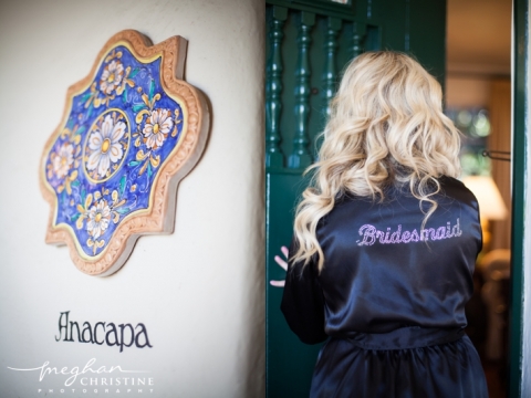 Four Seasons Santa Barbara Wedding Bridesmaid's Robe Photo 