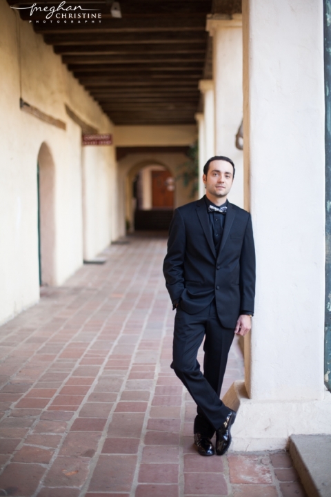Santa Barbara Mission Wedding Groom's Photo
