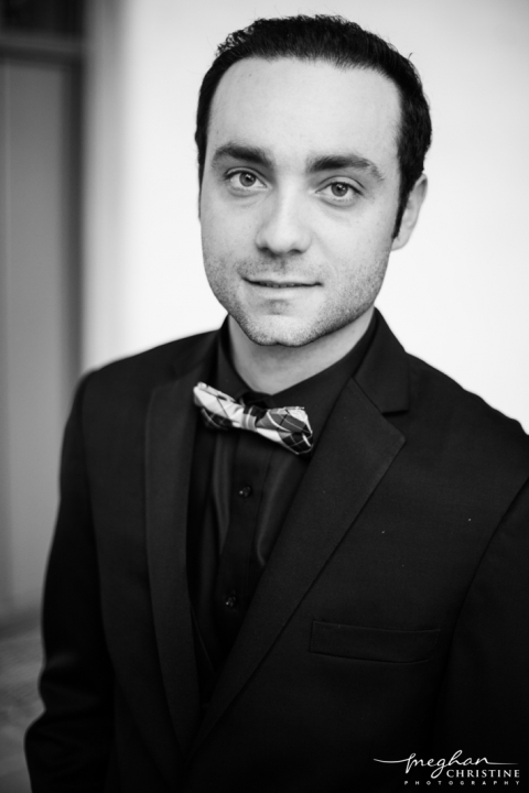 Santa Barbara Mission Wedding Groom's Close Up Photo