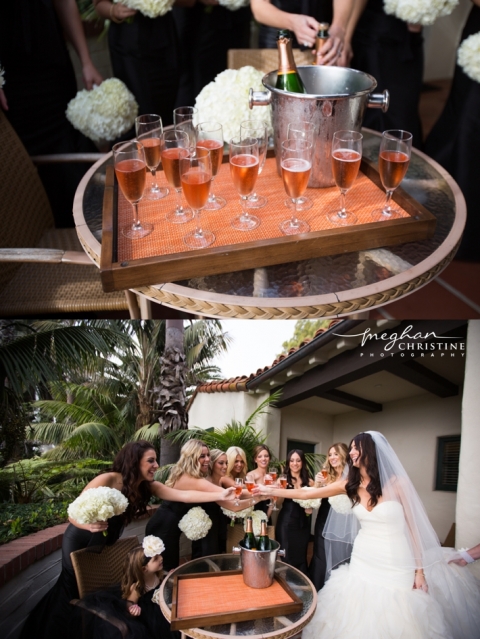 Four Seasons Biltmore Santa Barbara Wedding Bridal Champagne Toast Photo