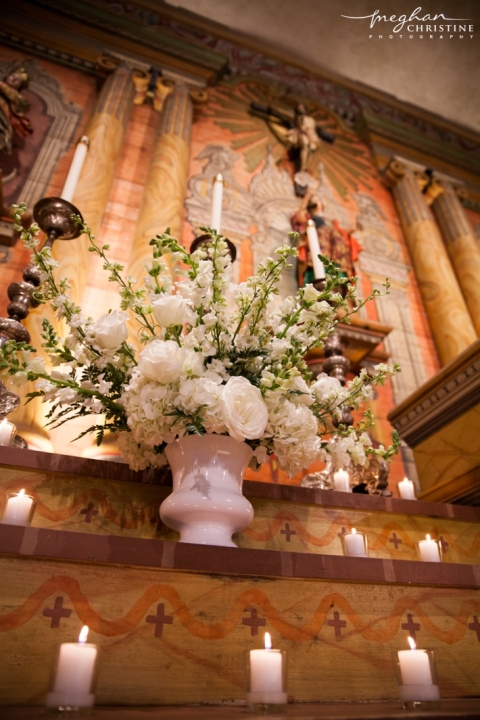 Santa Barbara Mission Wedding In Church Decor Photo