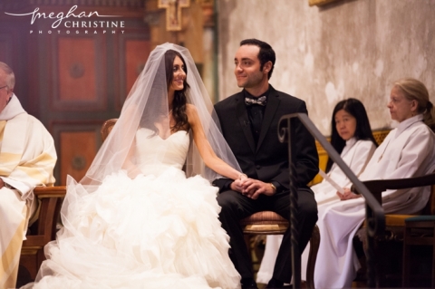 Santa Barbara Mission Wedding Bride and Groom Photo
