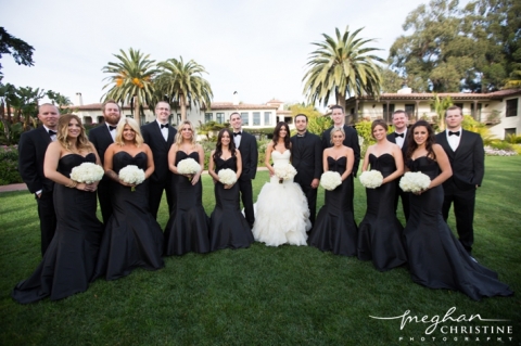 Four Seasons Biltmore Wedding Bride and Groom with Bridesmaids and Groomsmen Photo