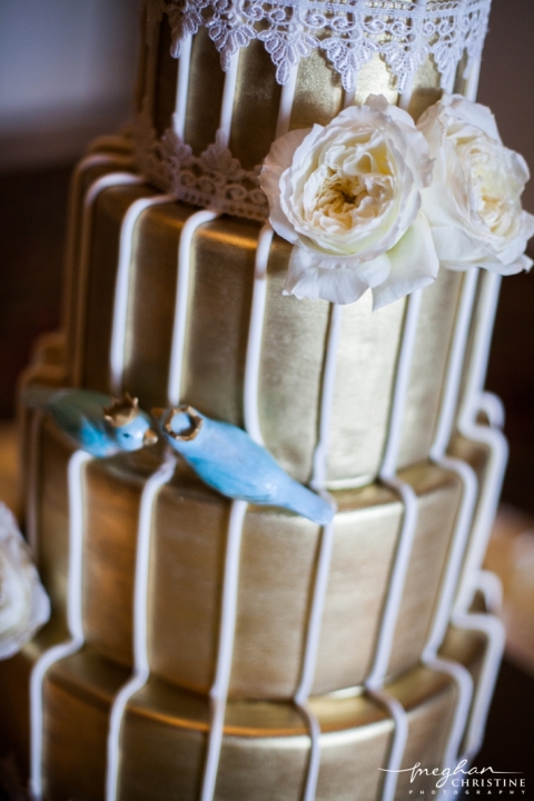 Four Seasons Biltmore Wedding Birdcage Cake Close Up Photo