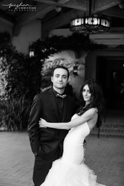 Four Seasons Biltmore Wedding Husband and Wife Black and White Photo