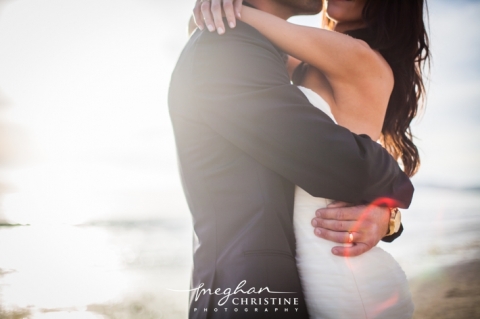 Four Seasons Biltmore Wedding Husband embracing Wife Close Up Photo