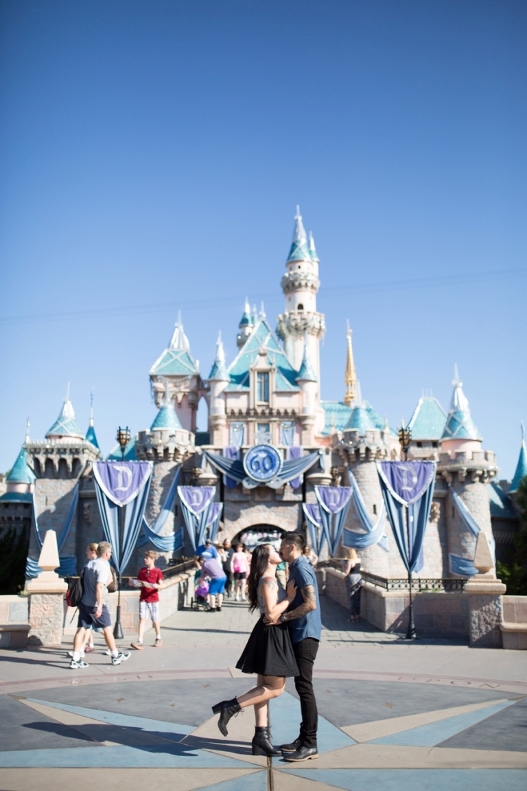 Disneyland Engagement Sleeping Beauty Castle Photo 