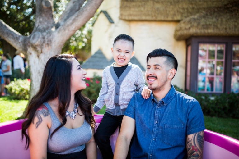 Disneyland Engagement Family on Mad Tea Party Ride Photo 
