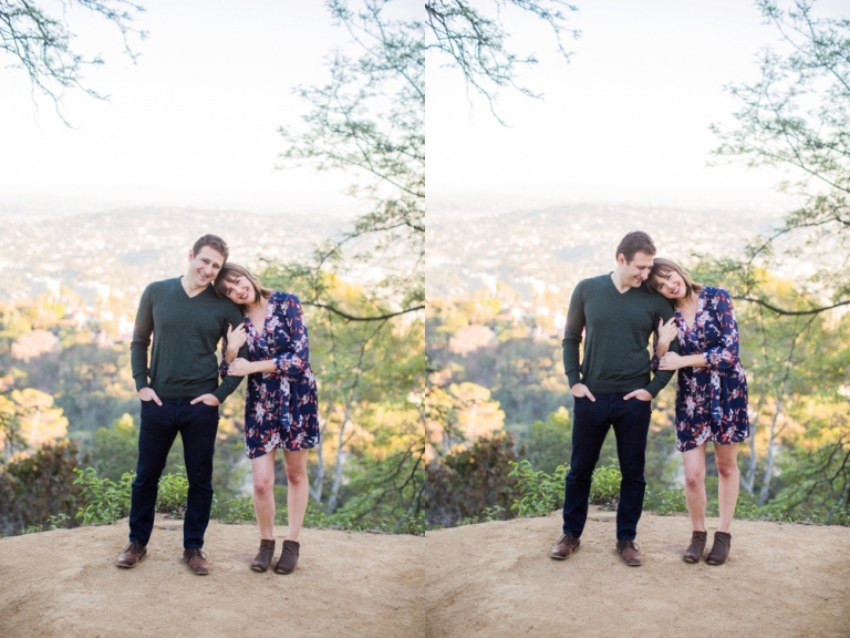 Griffith Observatory Engagement Couple Photo