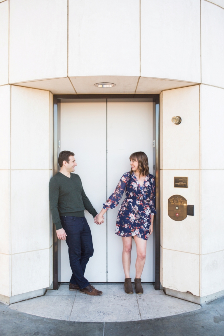 Griffith Observatory Engagement Couple Photo