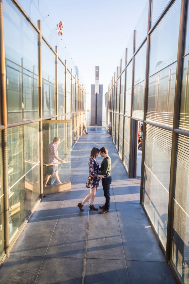 Griffith Observatory Engagement Couple Photo