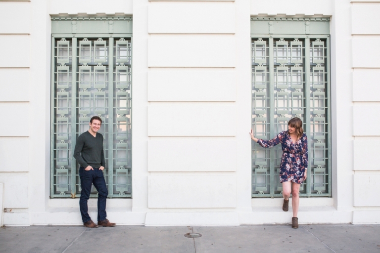 Griffith Observatory Engagement Couple Photo