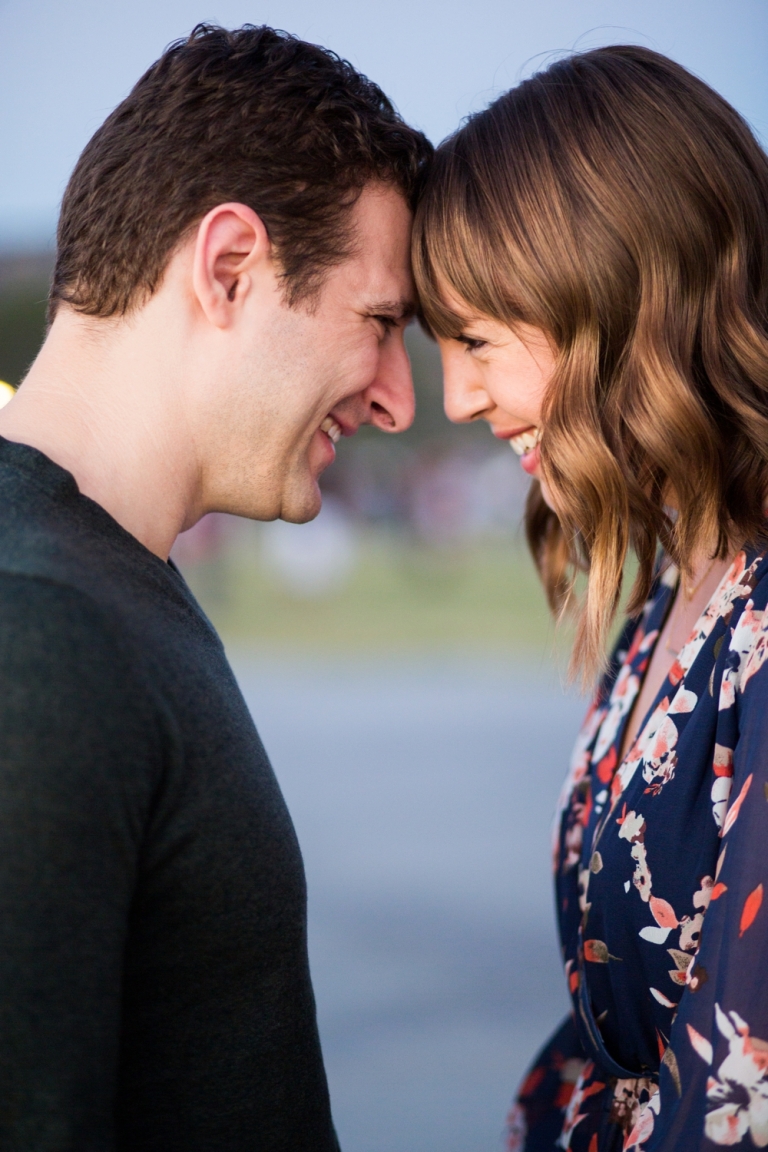 Griffith Observatory Engagement Couple Closeup Photo